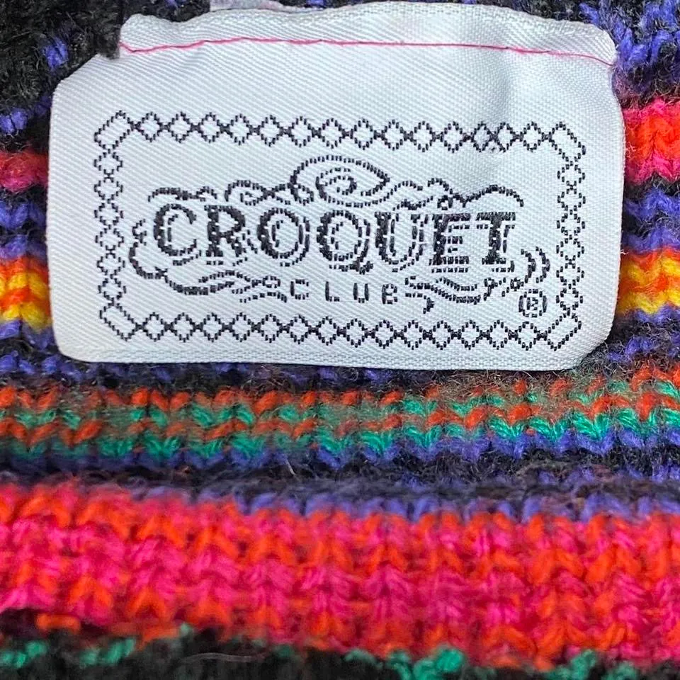 90s Cozy & Colorful Turtleneck Sweater (M)
