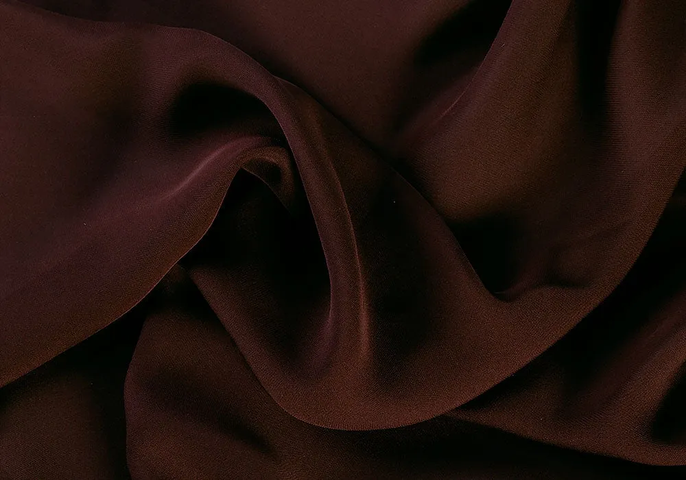 Airy Chocolate Brown Silk Georgette (Made in Italy)