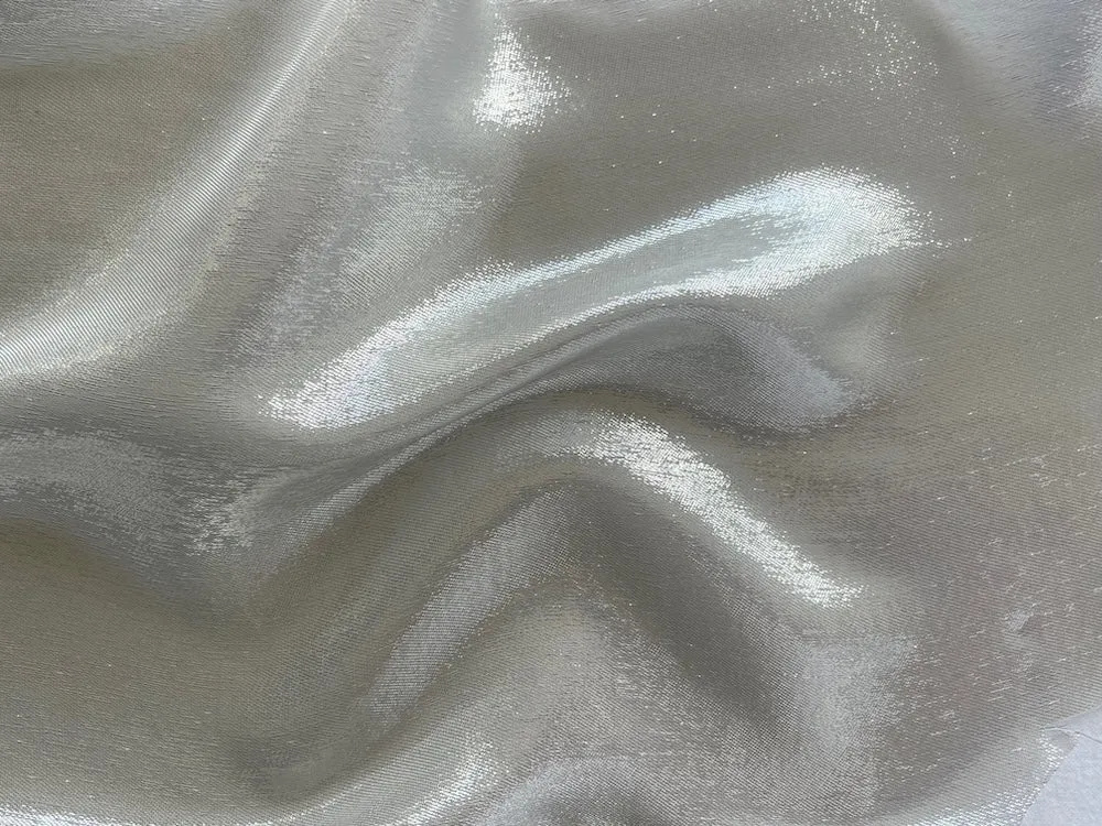 Airy Metallic Silver Silk Blend Lame (Made in Italy)