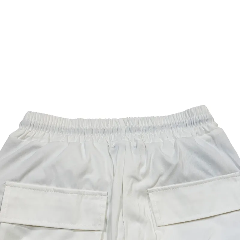 American Reflective Line Cargo Pants-White