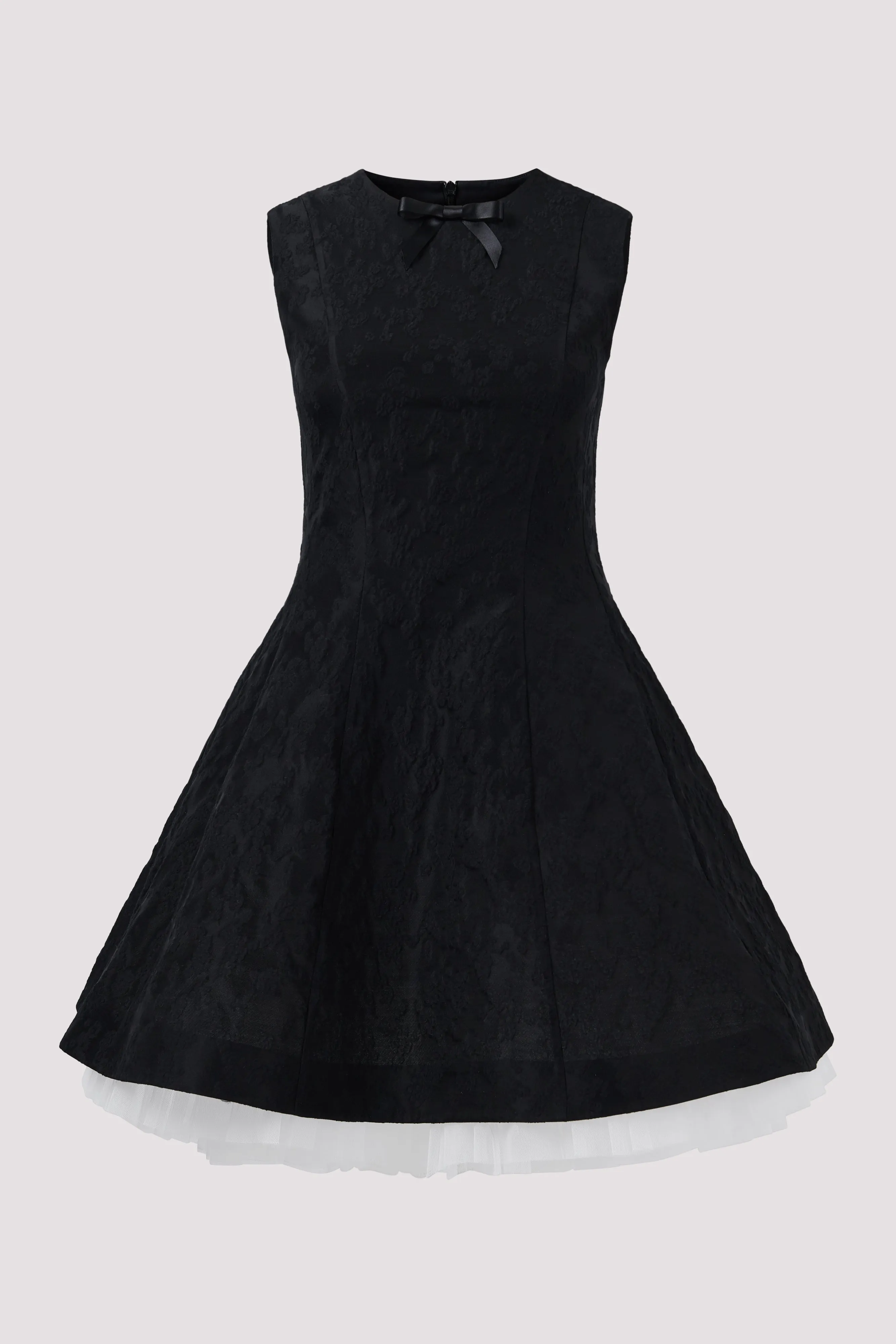 Black Puffy Sleeveless Mini Dress