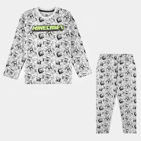 Boys Poly Cotton Knitted Nightwear-Htr Grey