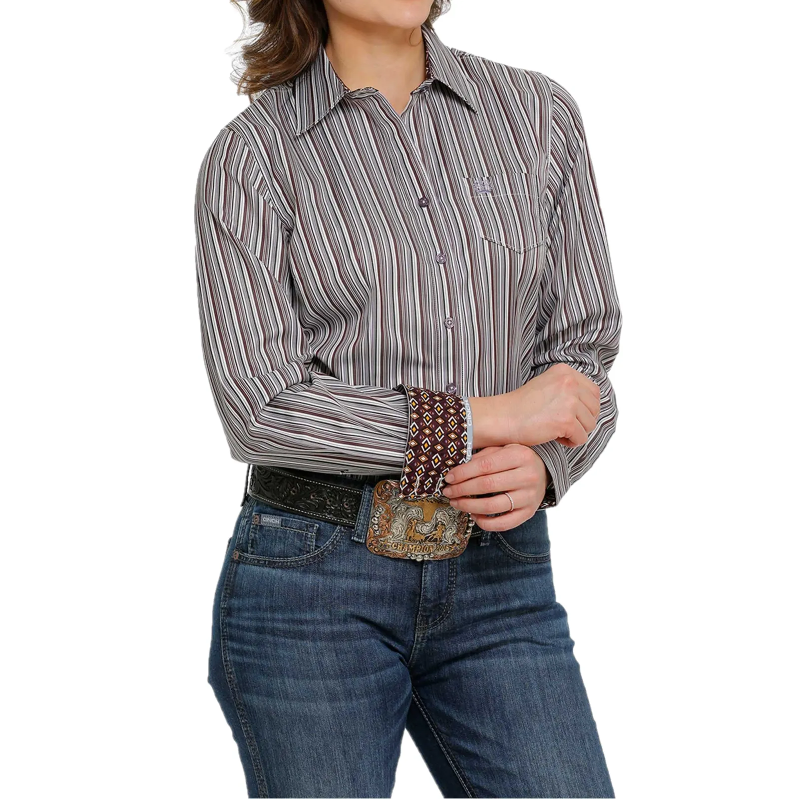 Cinch® Ladies Striped Tencel Button Down Shirt MSW9164193