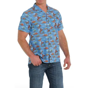 Cinch® Men's Western Graphic Blue Button Down Shirt MTW1401024