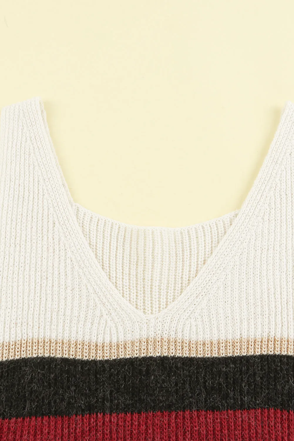 Color Block V-Neck Rib-Knit Tank