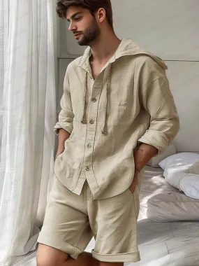 Comfy Cotton Hooded Shirt Set