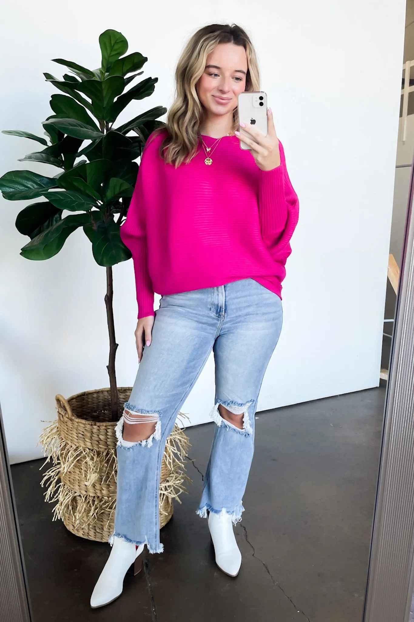Corina Ribbed Boat Neck Knit Sweater - FINAL SALE