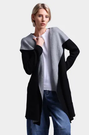 Cotton Cashmere Reversible Hooded Coatigan