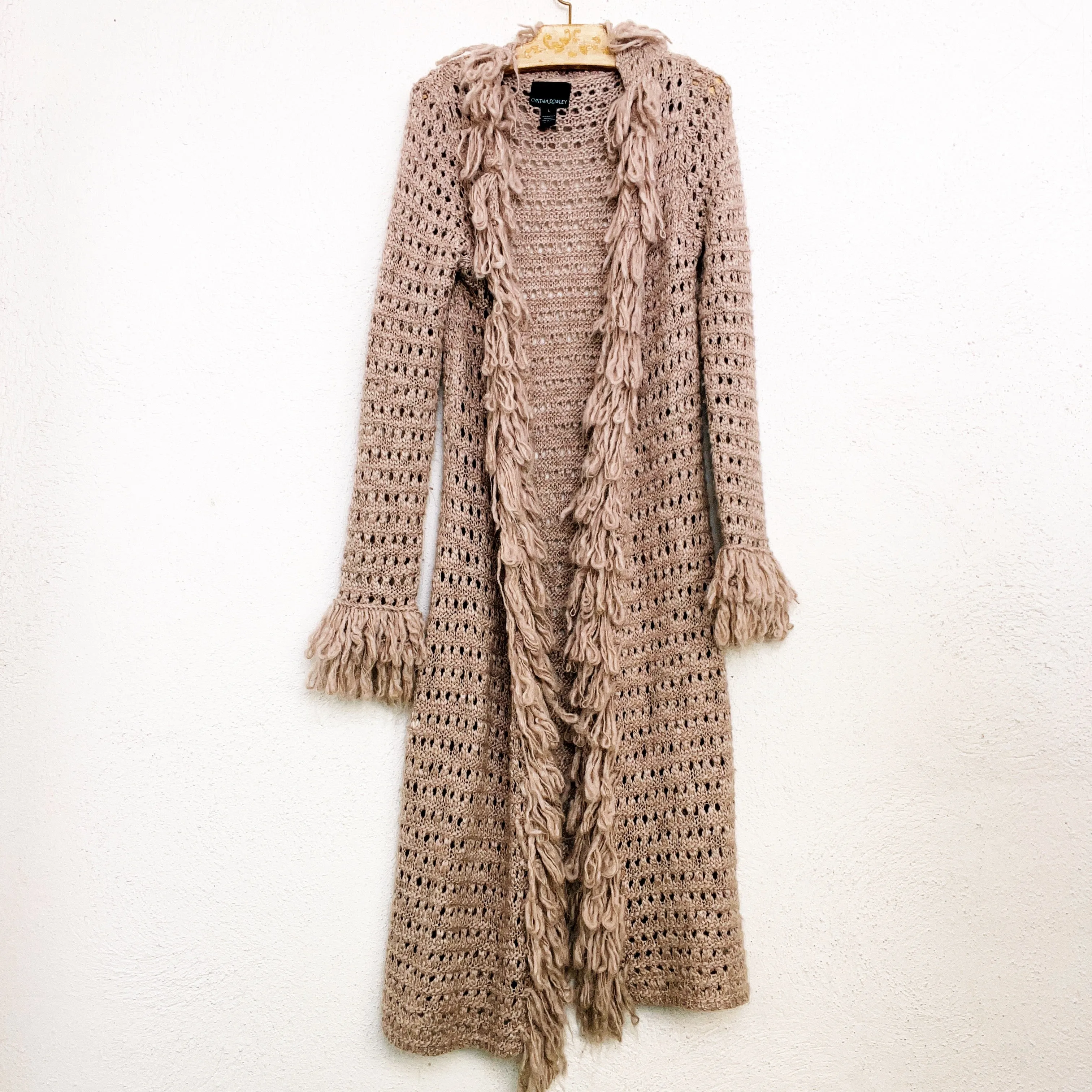 Cozy Beige Duster Cardigan (L)