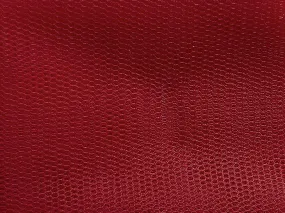 Dark Red Plain Net Fabric