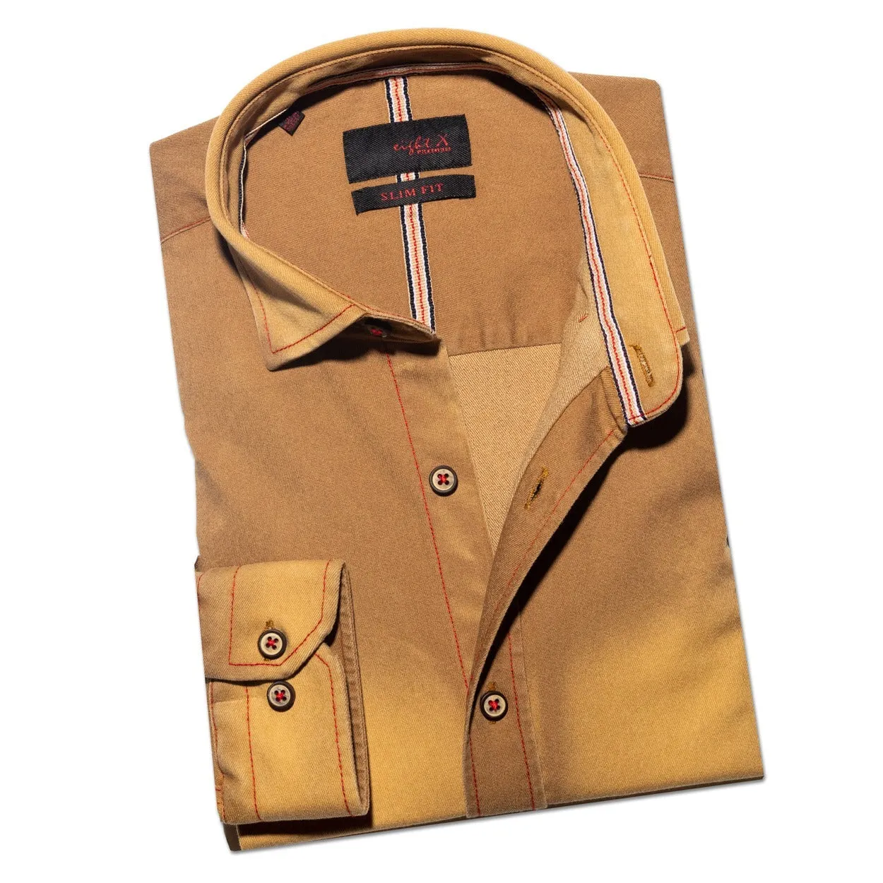 Denim Stretch Button Down Shirt - Construction Beige