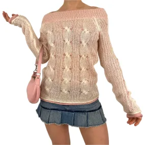 Double Layer Cable Knit Sweater (M)