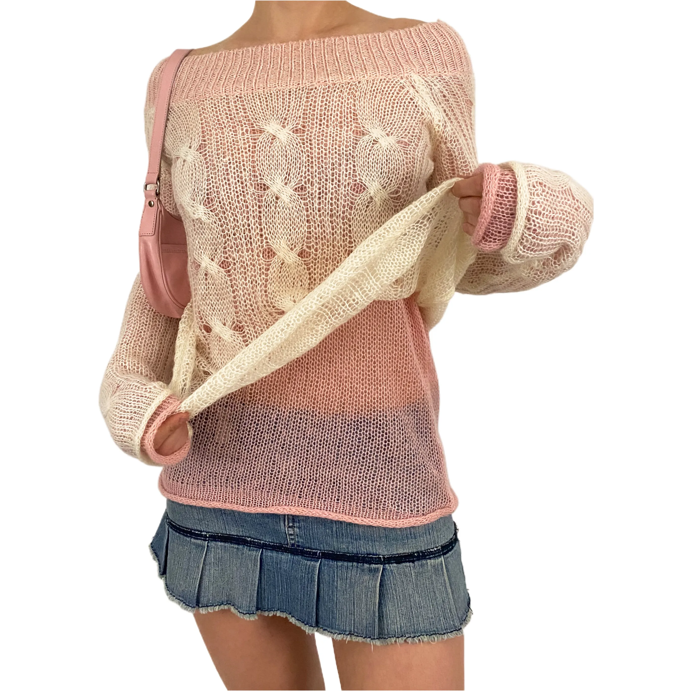 Double Layer Cable Knit Sweater (M)