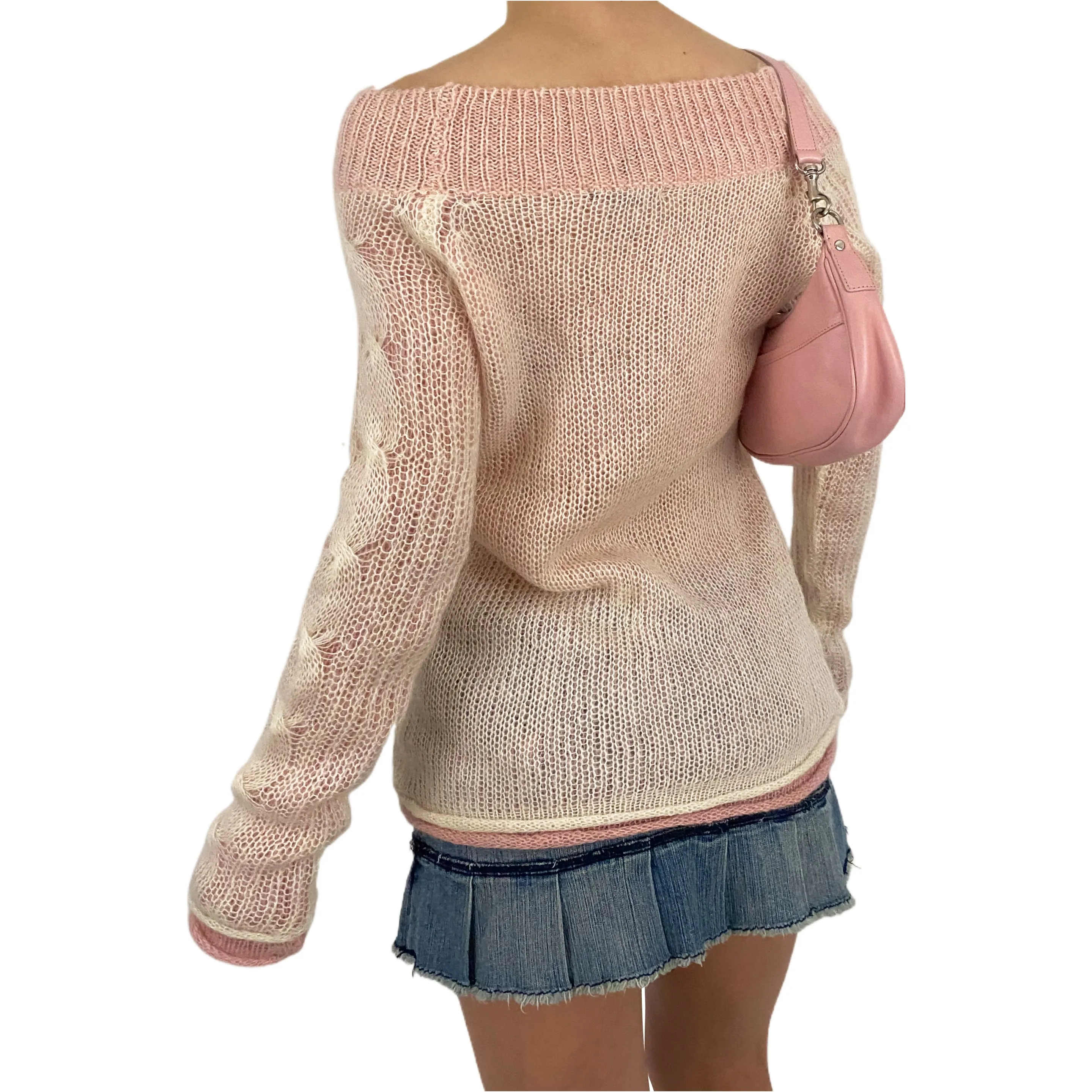 Double Layer Cable Knit Sweater (M)