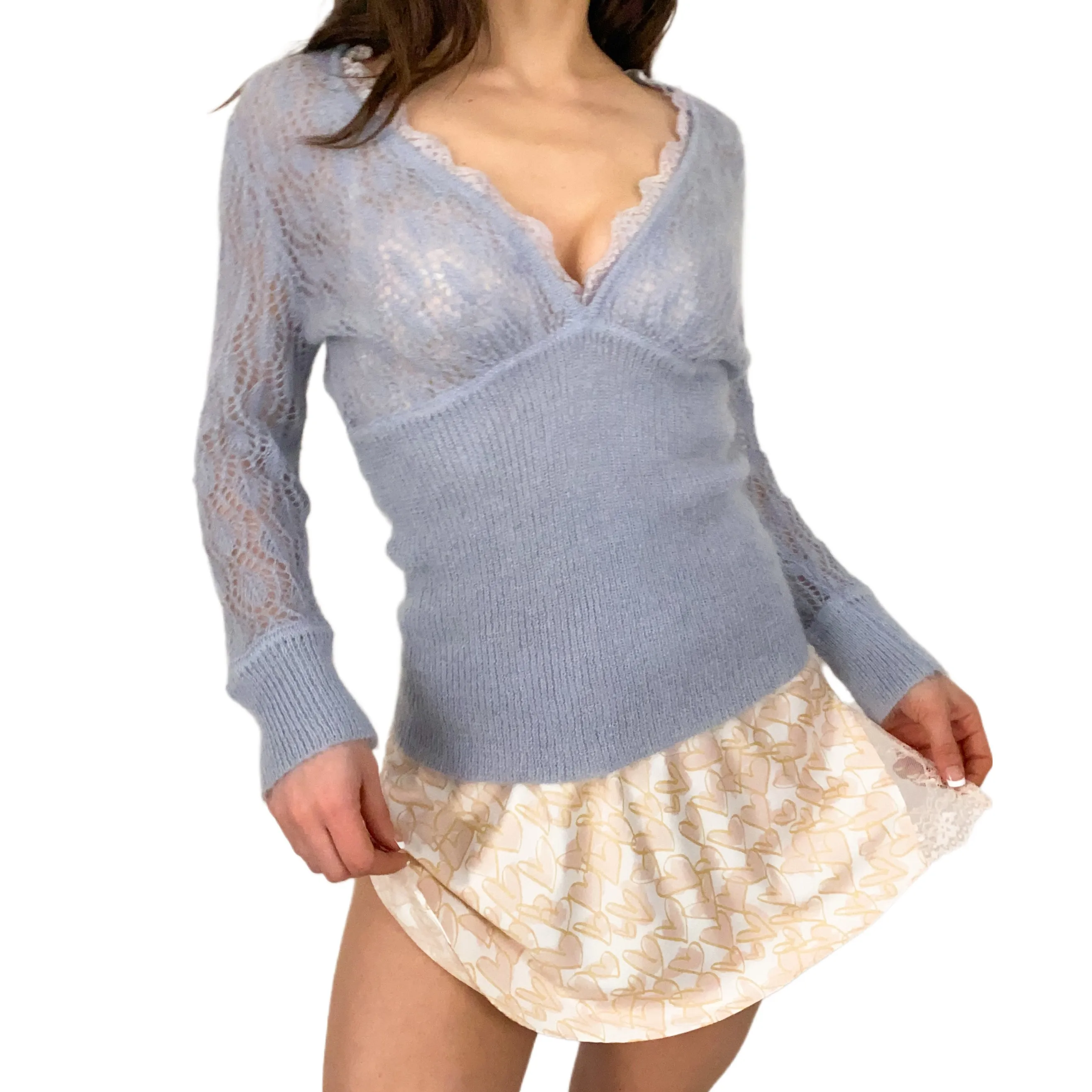 Dusty Open Knit Sweater (S)