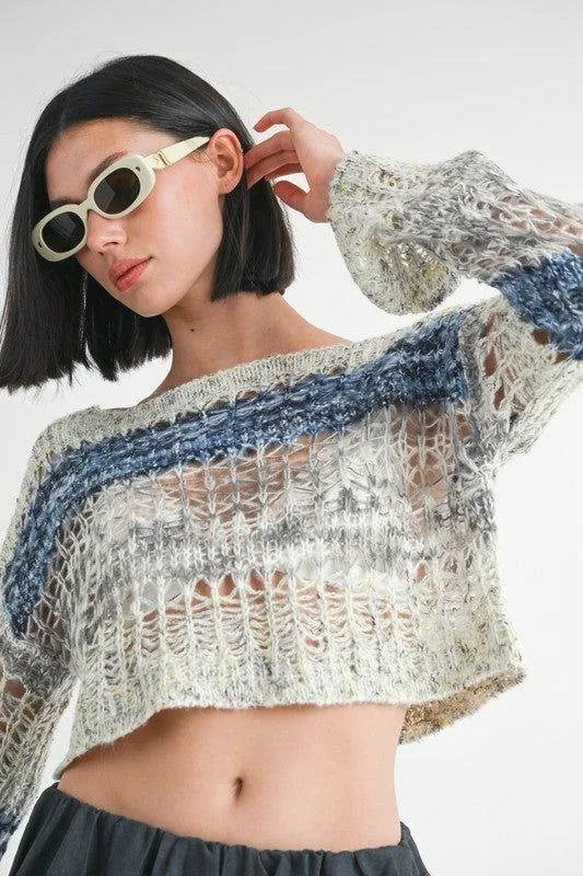 Emory Park Loose Knitted Crop Sweater
