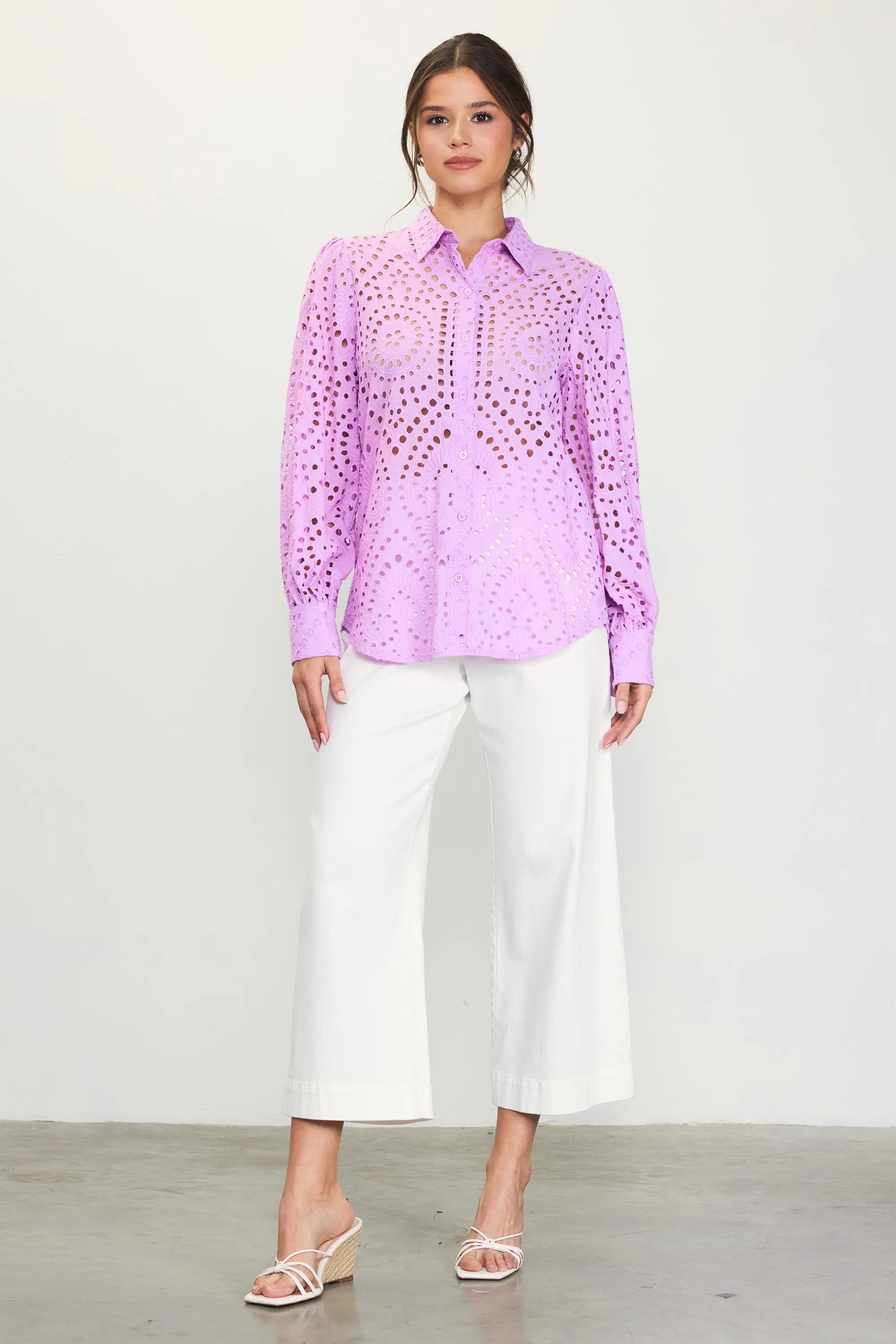 Eyelet Buttondown Shirt