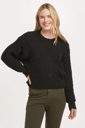 FANTINE CREW NECK LONG SLEEVE SWEATER BLACK