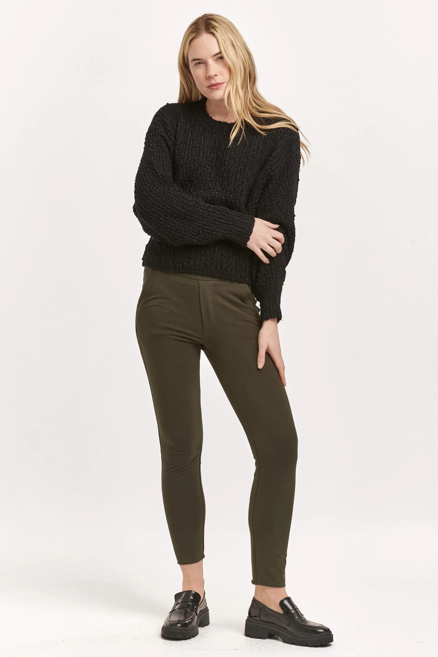 FANTINE CREW NECK LONG SLEEVE SWEATER BLACK