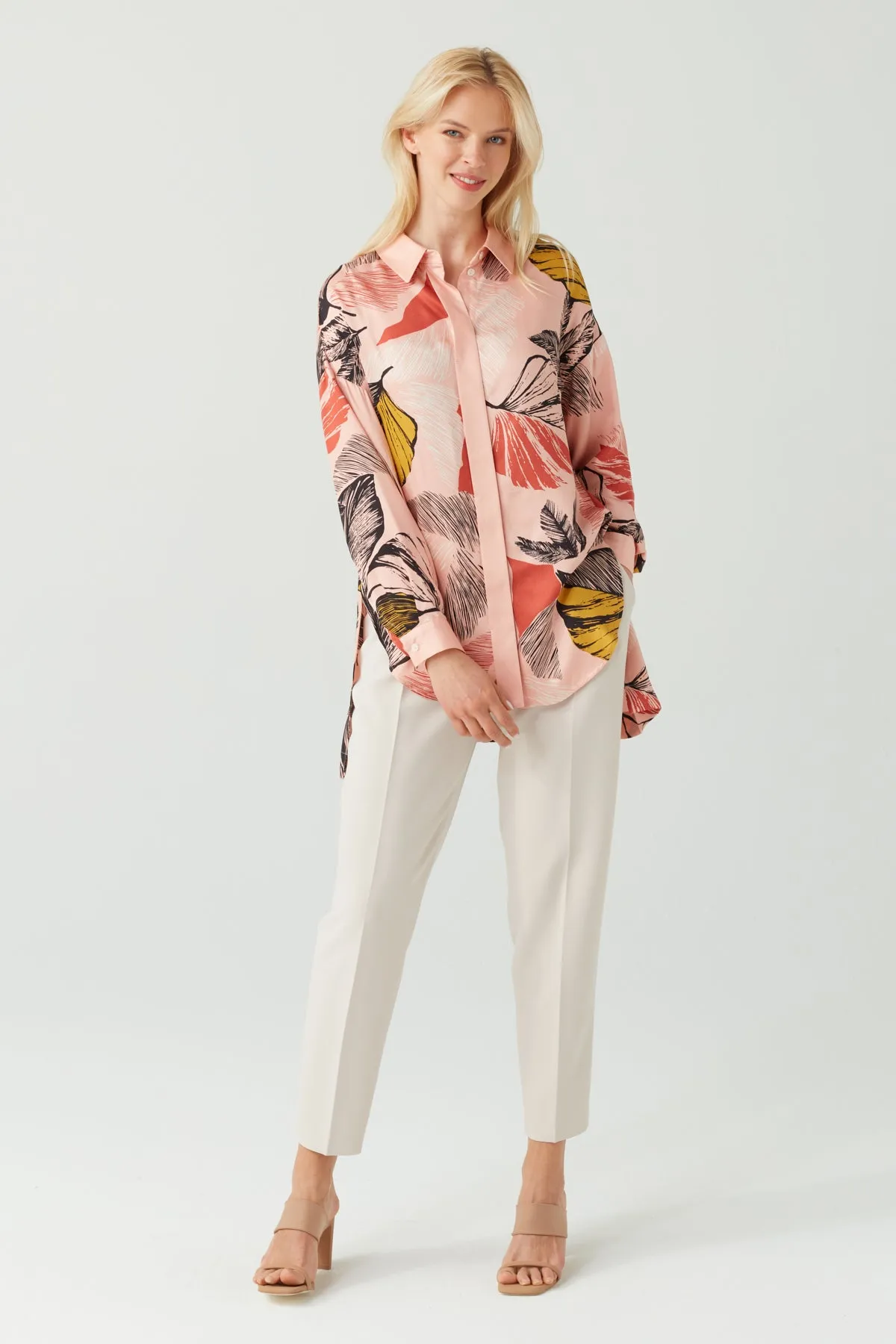 FLORAL LONG SLEEVE SHIRT ROSE