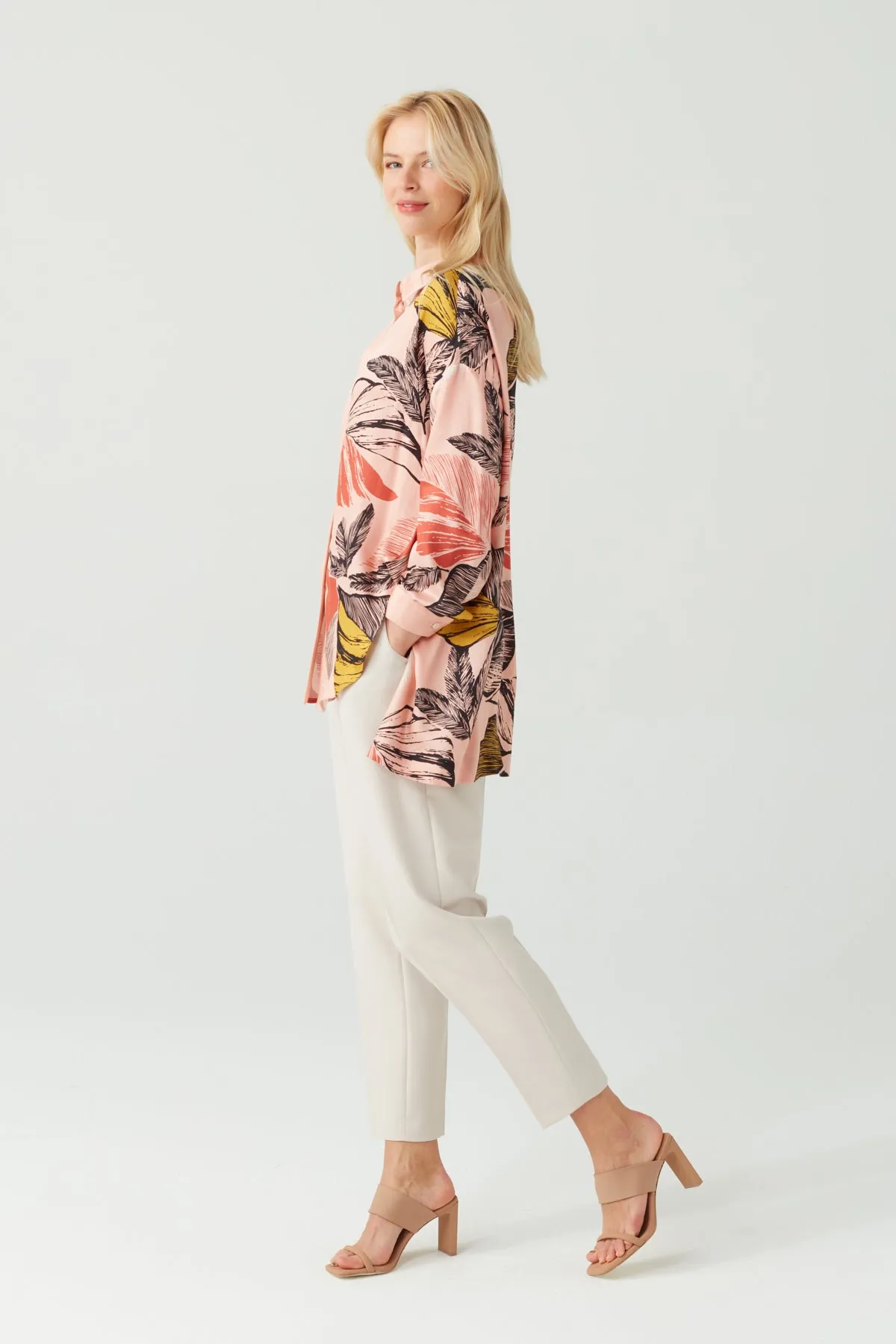 FLORAL LONG SLEEVE SHIRT ROSE