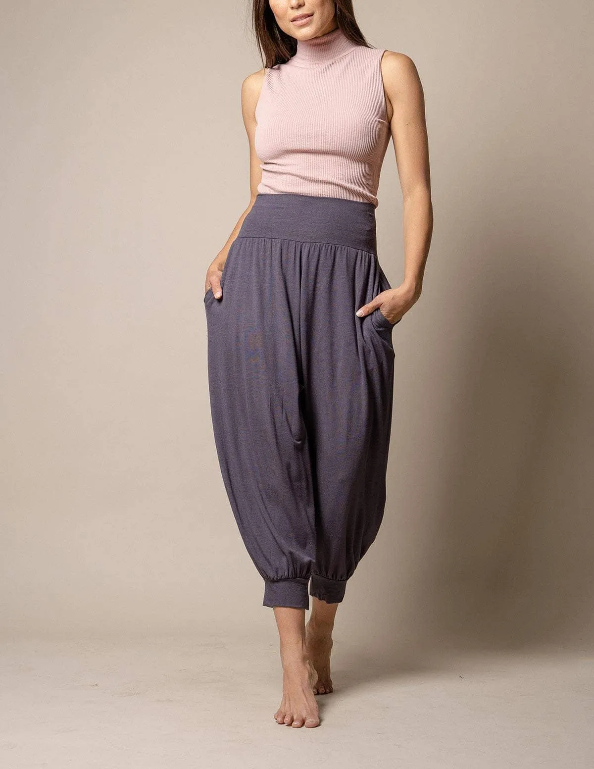Flowy Harem Pants - Charcoal - As-Is-Clearance