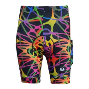Funky Cycling Shorts - Rainbow Veins