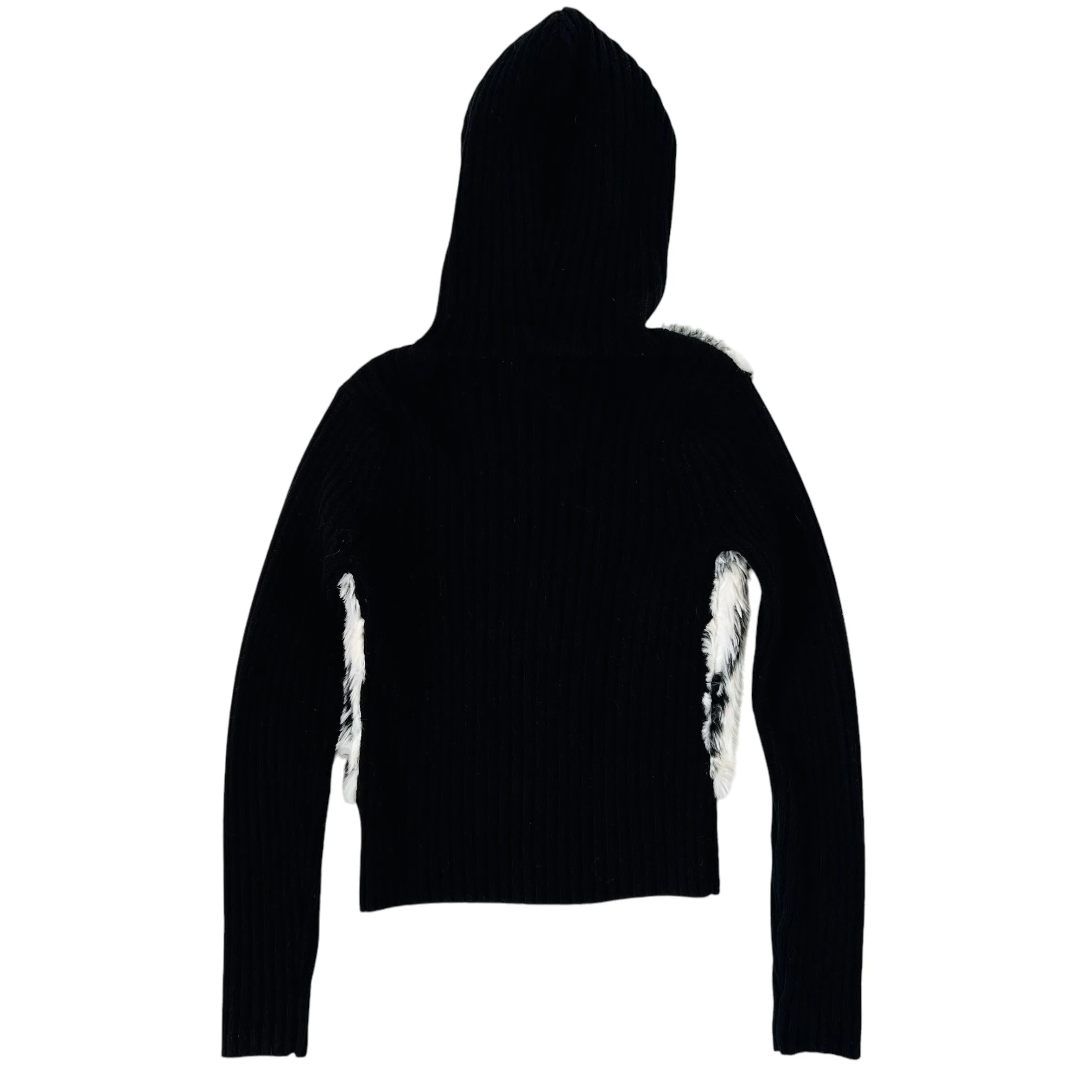 Furry Ribbed Knit Zip Up (S)