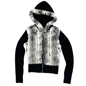 Furry Ribbed Knit Zip Up (S)