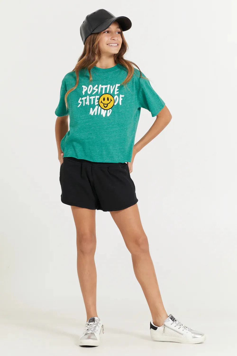 Girls Black Ribbed Shorts