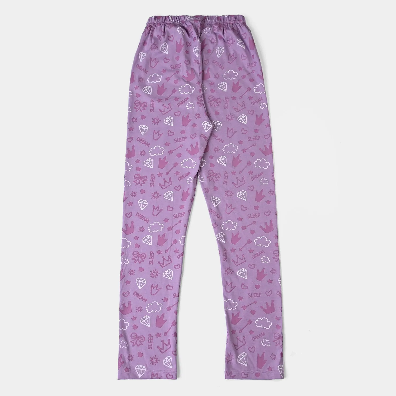 Girls Poly Cotton Jersey Night Suit I Woke Up Like this-Tulip