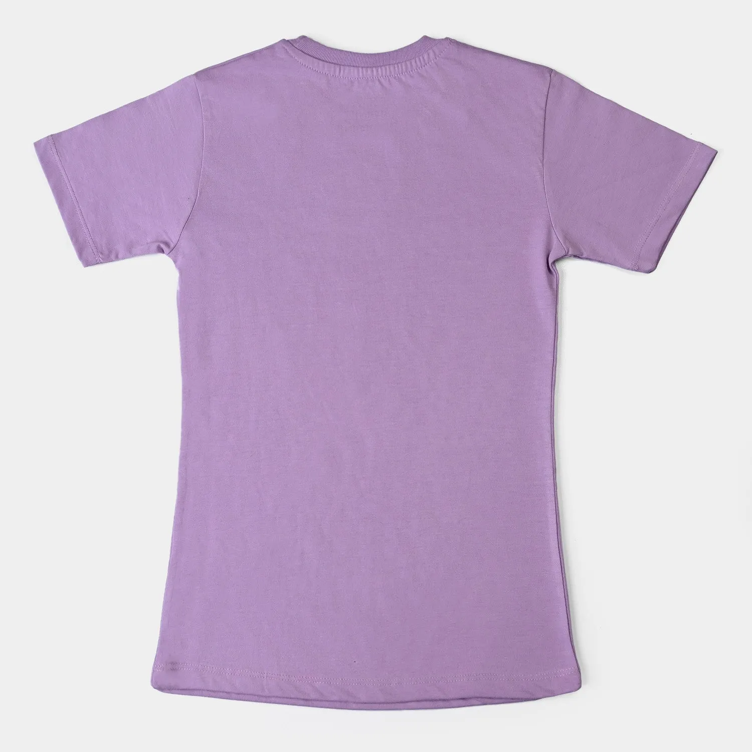 Girls Poly Cotton Jersey Night Suit I Woke Up Like this-Tulip