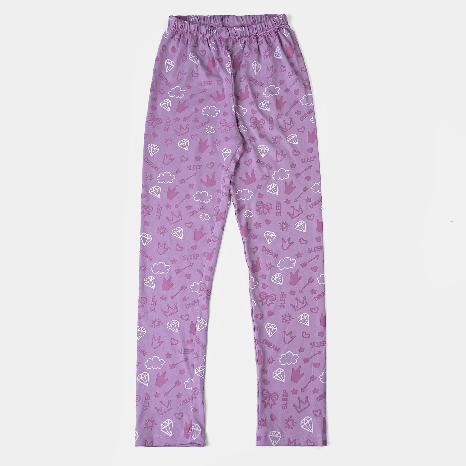 Girls Poly Cotton Jersey Night Suit I Woke Up Like this-Tulip