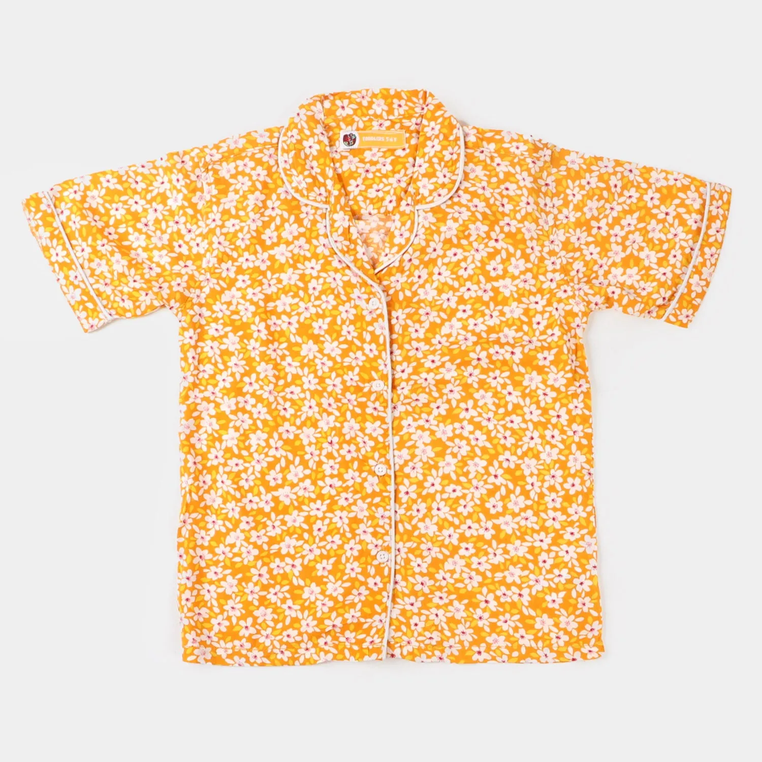 Girls Woven Night Suit Flowers - Citrus