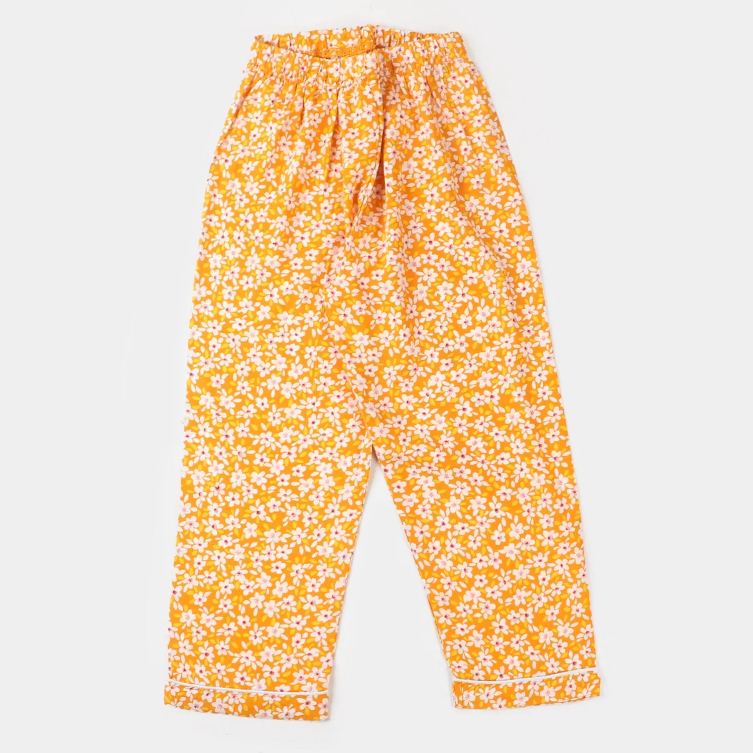 Girls Woven Night Suit Flowers - Citrus