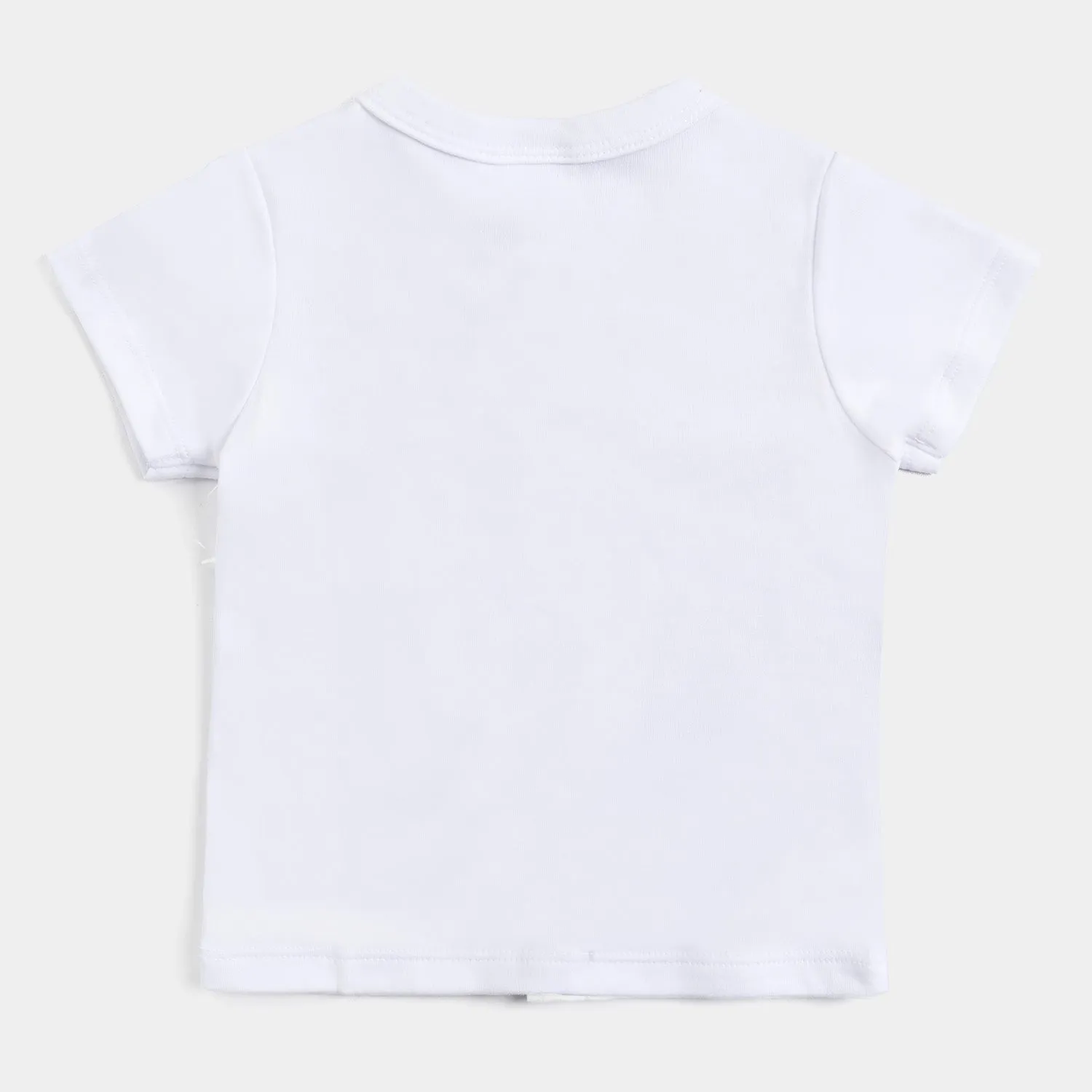 Infant Girls Cotton Interlock 3PCs Set -White/Grey