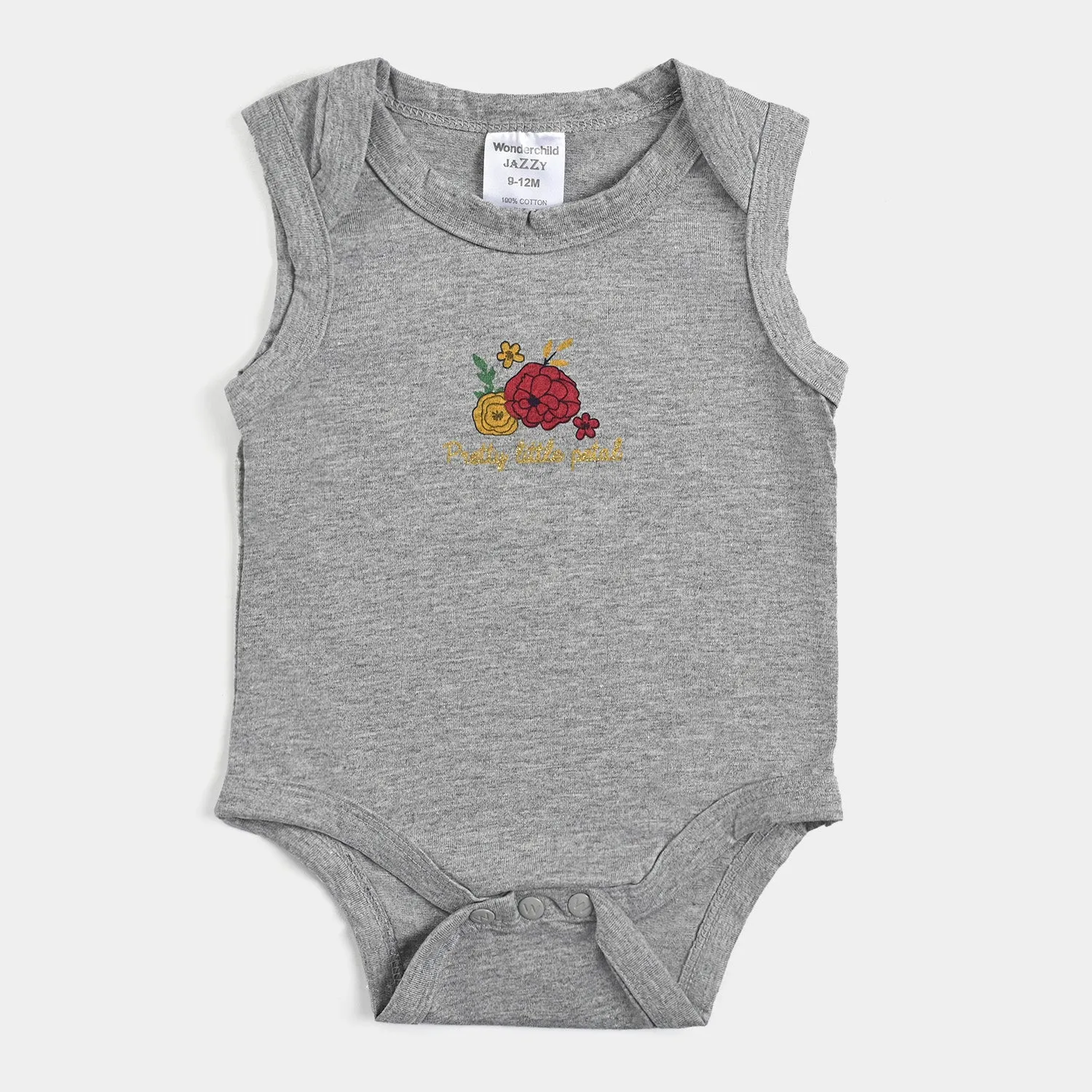 Infant Girls Cotton Interlock 3PCs Set -White/Grey