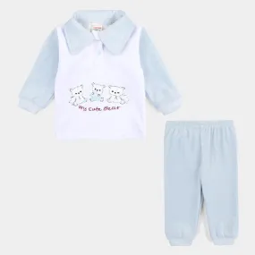 Infant Unisex Suit-Blue/White