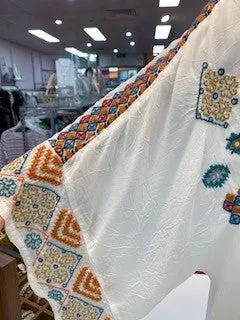 Johnny Was Brony Boxy Blouse - White
