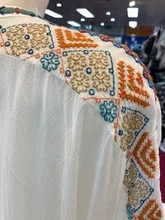 Johnny Was Brony Boxy Blouse - White