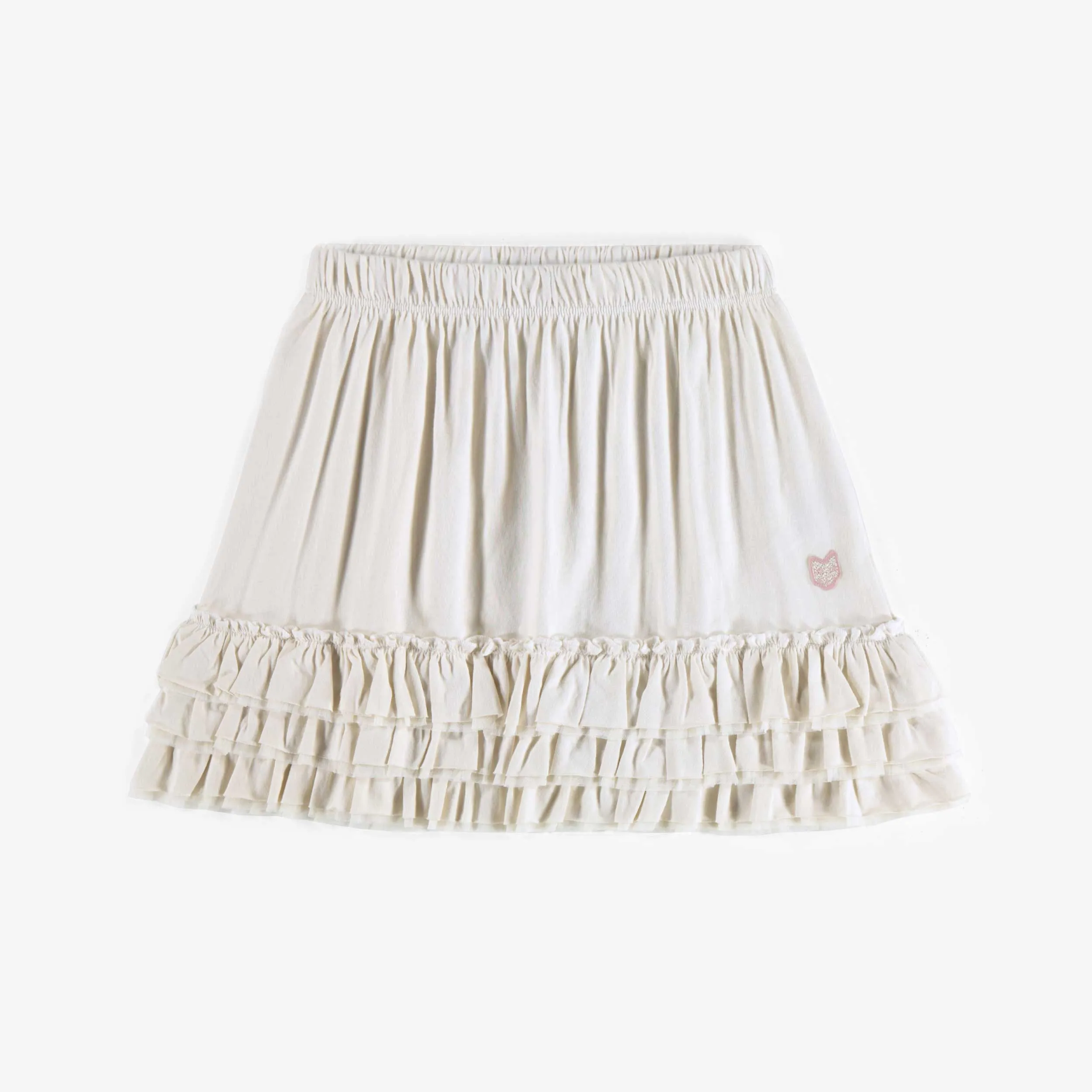 Jupe crème en coton, enfant || Cream skirt in cotton, child