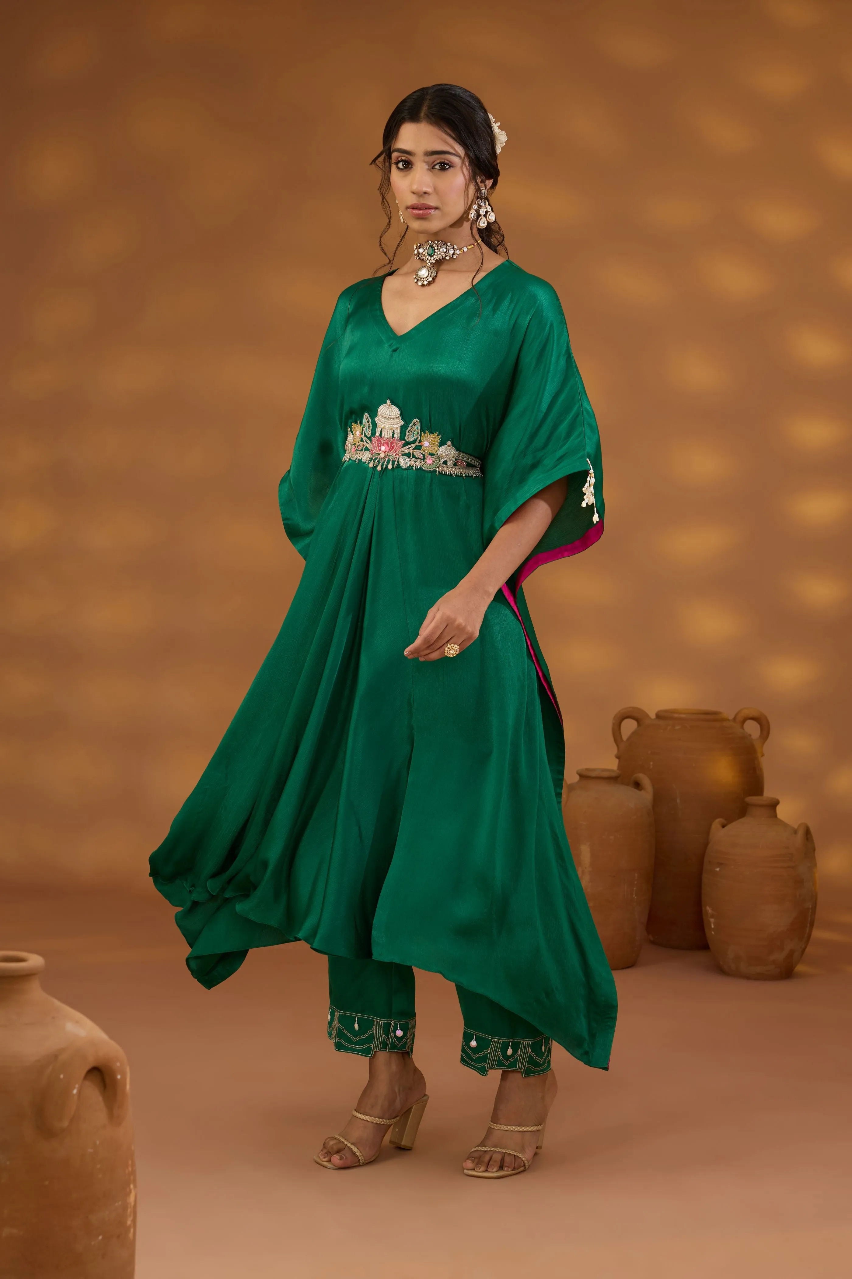 Kamal Talai Drape Kurta Set