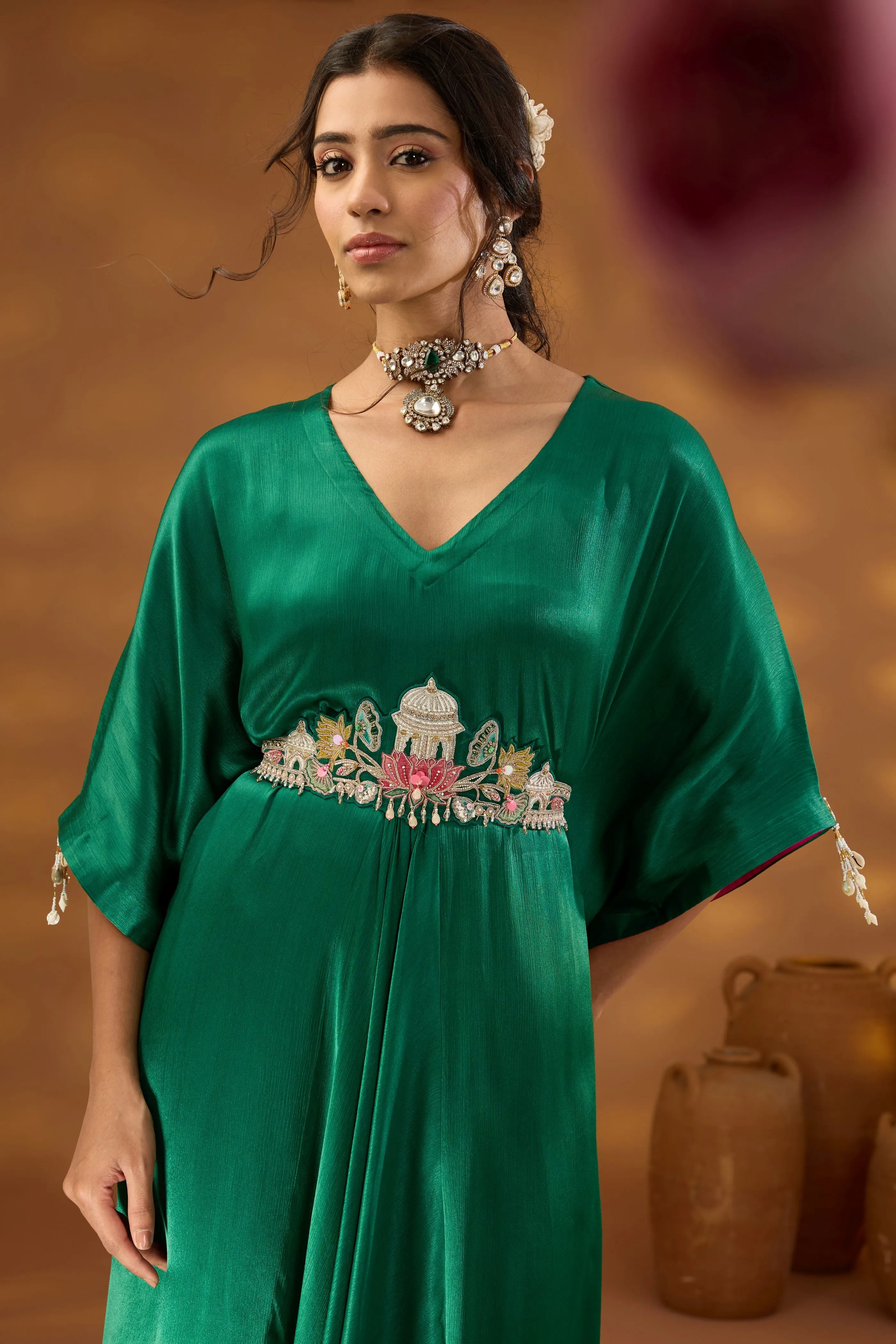 Kamal Talai Drape Kurta Set
