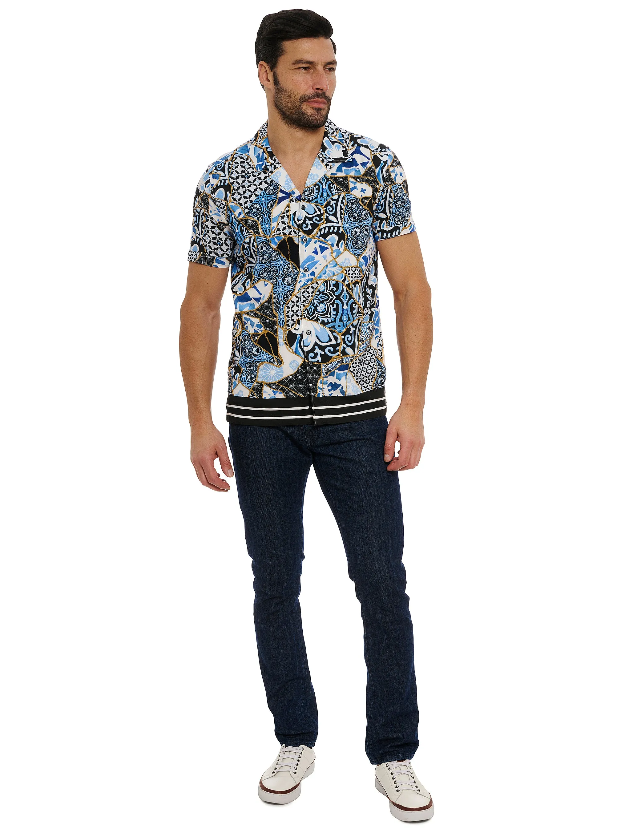 KINTSUGI SHORT SLEEVE BUTTON DOWN SHIRT