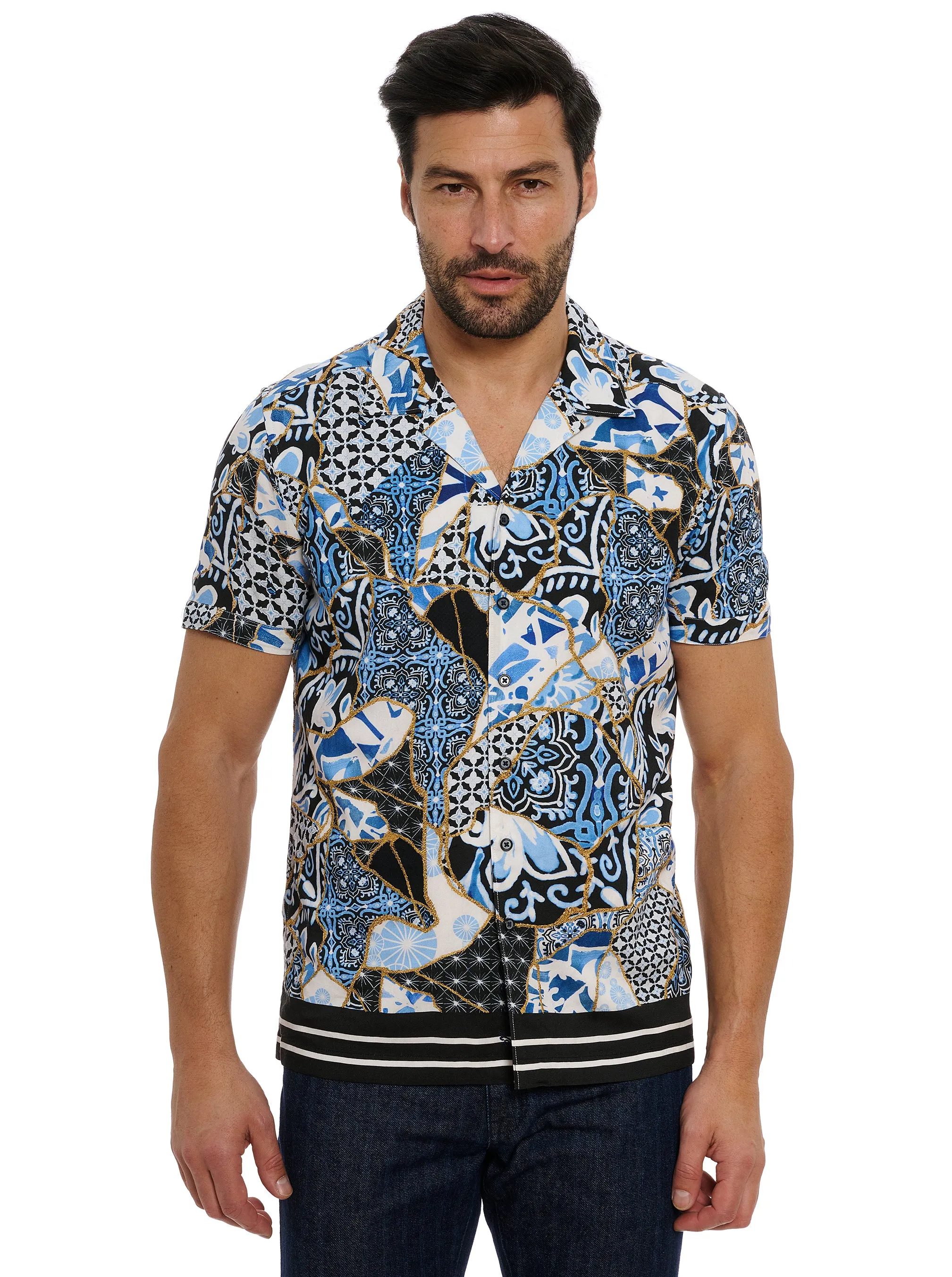 KINTSUGI SHORT SLEEVE BUTTON DOWN SHIRT