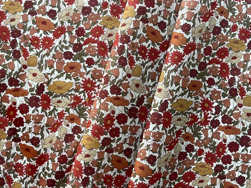 Liberty of London Poppy Forest Rust Cotton Lawn (Made in Italy)
