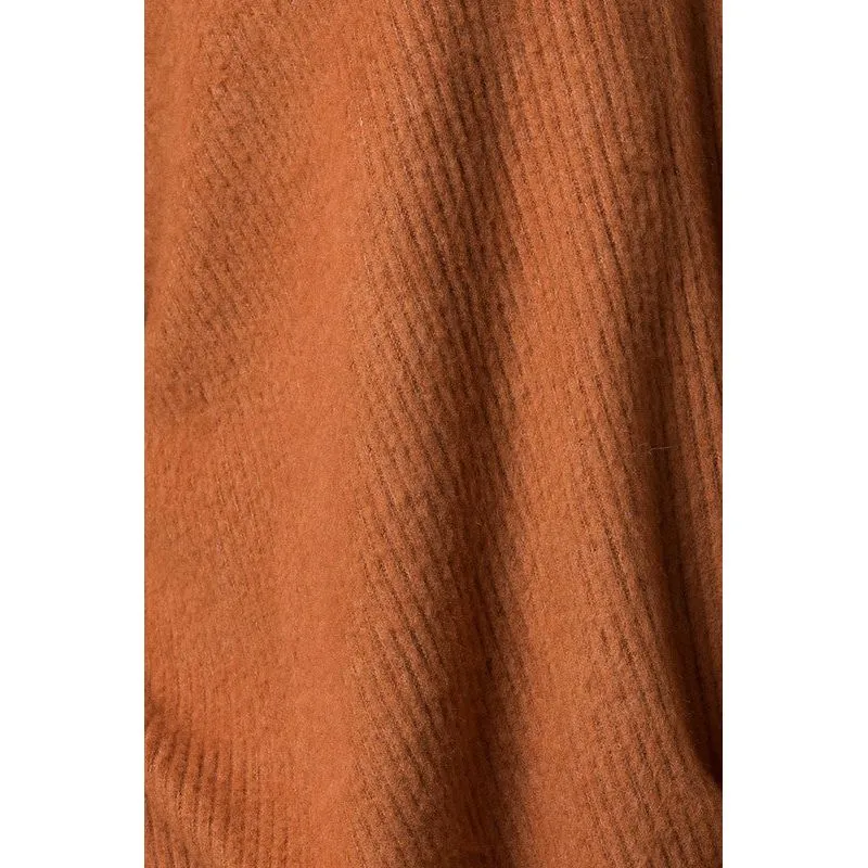 Long Sleeve V-Neck Draped Top