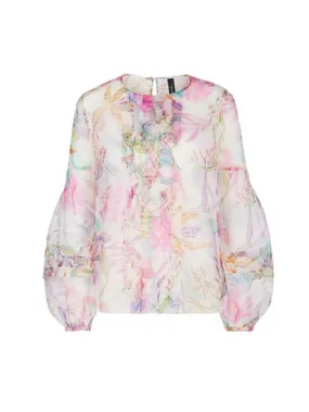 Marc Cain Collections Pretty Floral Silk Organza Blouse QC 51.35 W46 702