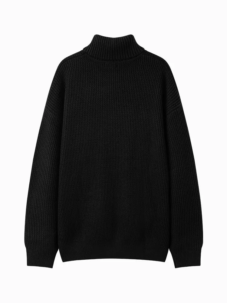 Men's cream turtleneck sweater