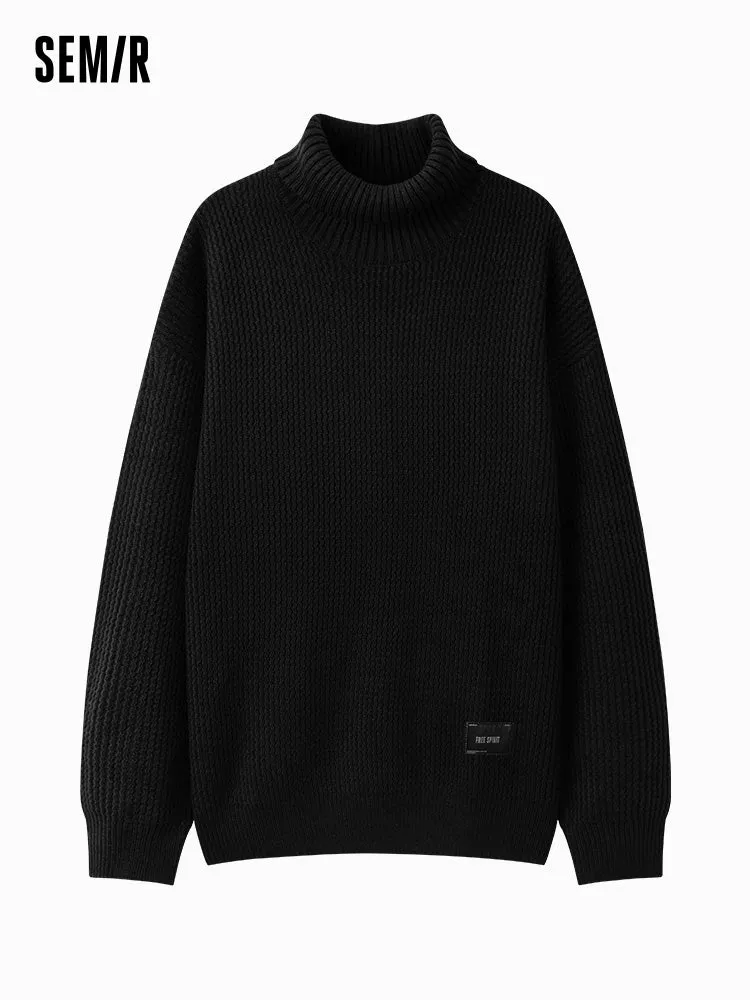 Men's cream turtleneck sweater